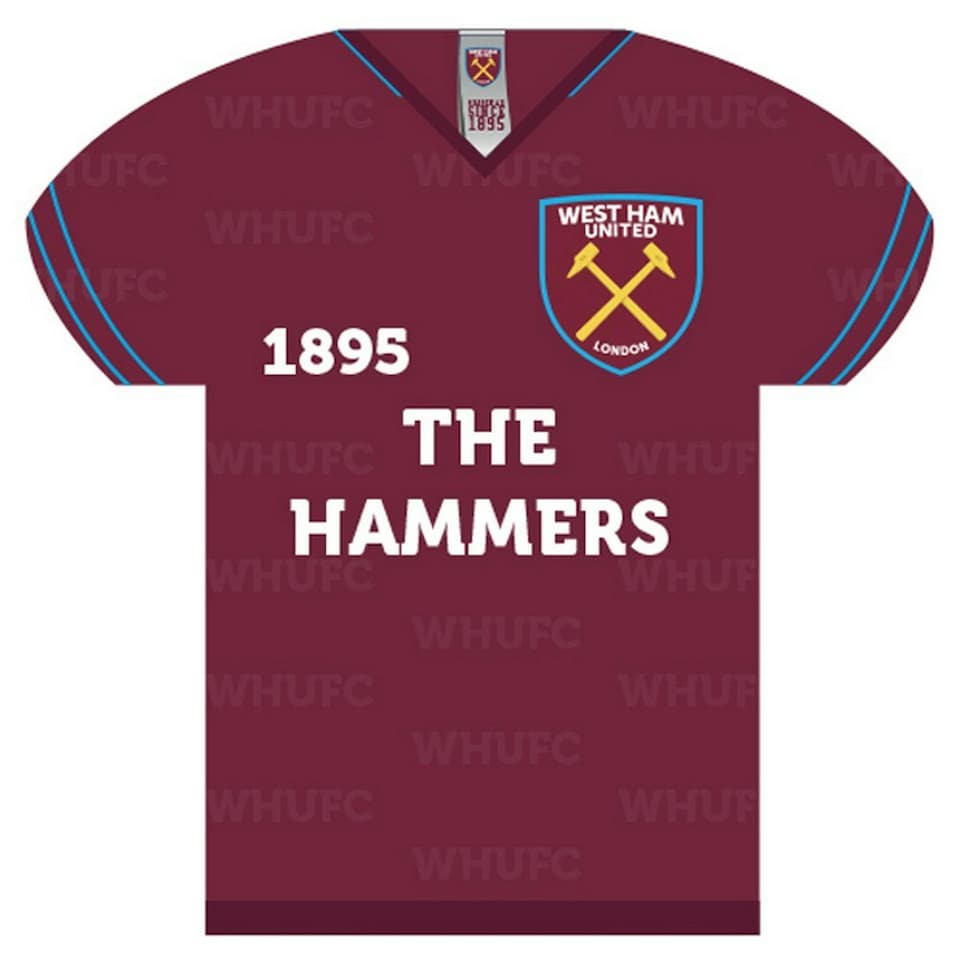 West Ham United FC Shirt Shaped Sign - Burgundy - One Size