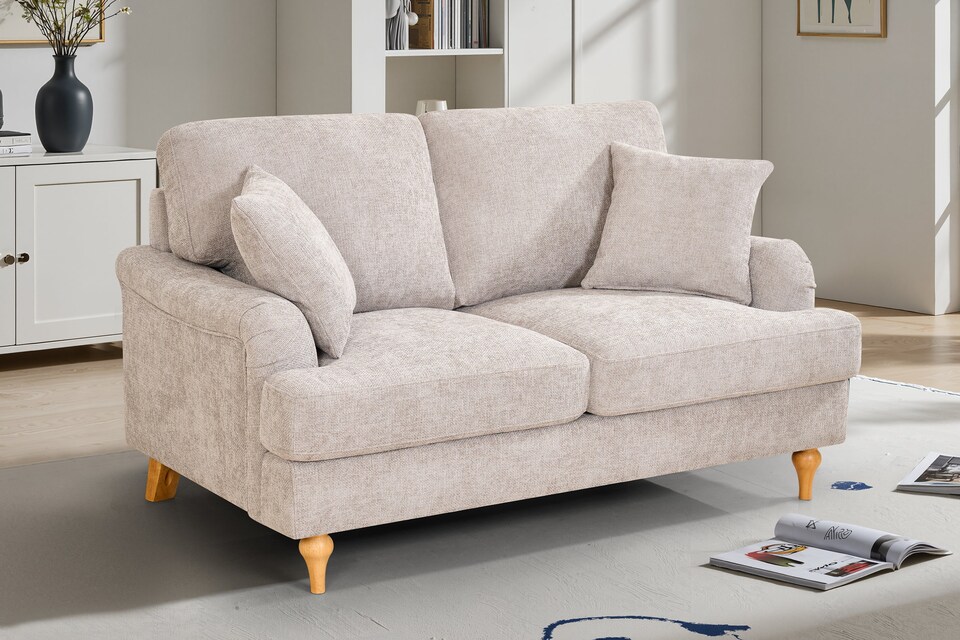 image 1 of Grey Textured Chenille 2 Seater Sofa HAMILTON
