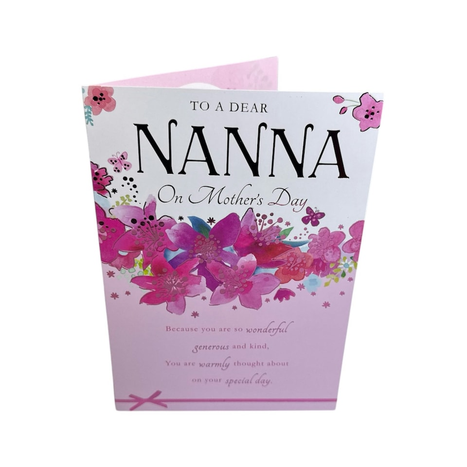 image 1 of To A Dear Nana Pink Flowers Design Mother's Day Card