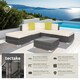 image 2 of Garden Furniture Set Paris - modular corner sofa set with coffee table, thick cushions | Grey | grey | 75 x 75 x 60 cm | 1