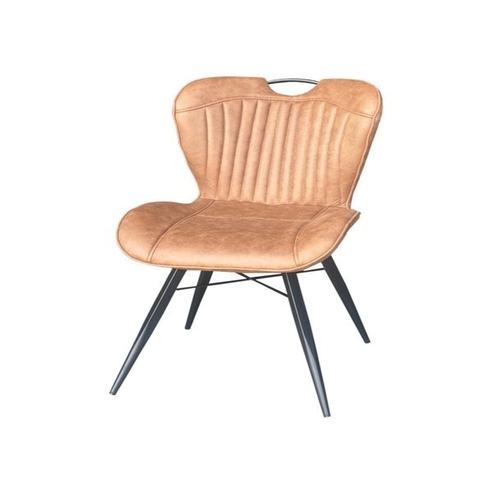 image 1 of Dining Fabric Chair with Metal Legs (Set of 2) - Tan/Black - Assembly Required Brown