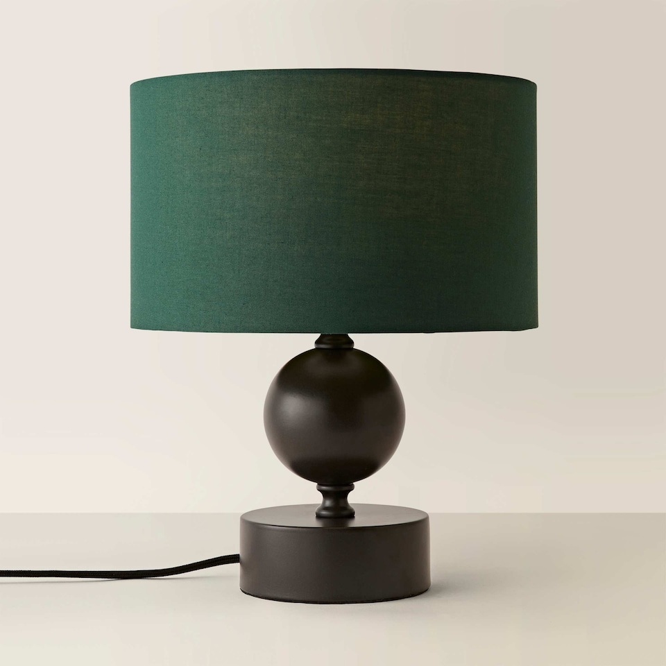 image 1 of ValueLights Anthony Candlestick Table Lamp Green Shade
