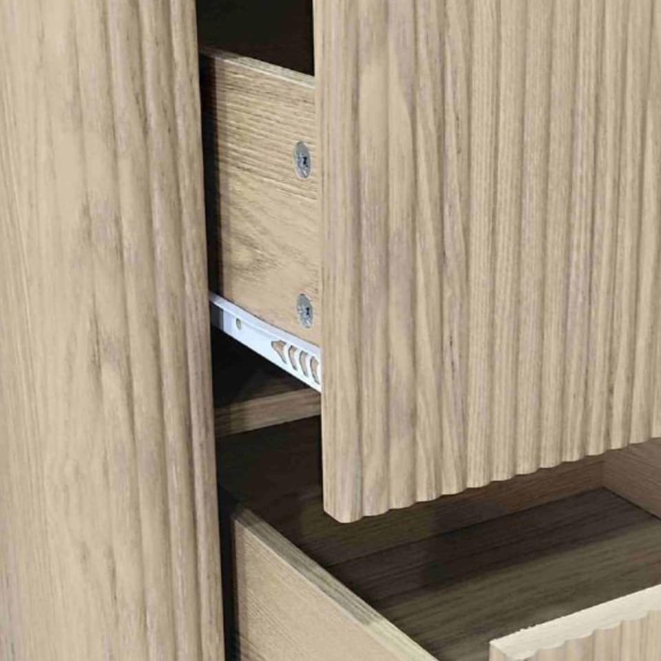 image 1 of Winthorpe Wooden 2 Drawer Bedside Cabinet Nightstand Table Oak