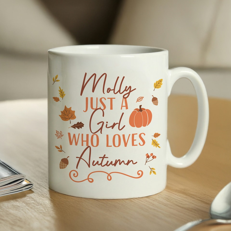 image 1 of Personalised Loves Autumn Mug White