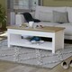 image 2 of Vida Designs Arlington Sliding Top Coffee Table Shaker Side Living Room Table, White & Oak