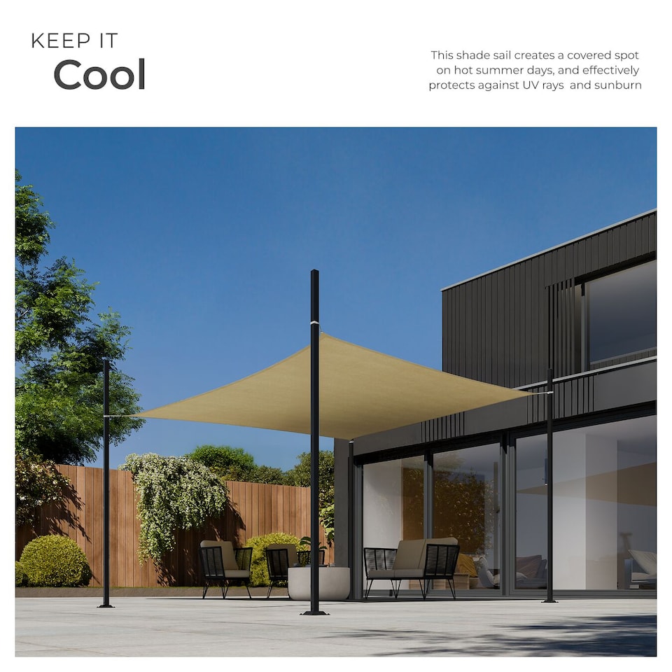 image 1 of Sun Sail Sonny, UV Protected, Water-Resistant and Anti-Tear | Cream | sand | 2 x 4 m | 1