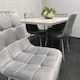 image 5 of Grey Dining Table with Hairpin Legs & 4 Grey Velvet Chairs Set for Kitchen & Dining Room Grey