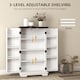 image 4 of HOMCOM Kitchen Cupboard, 104cm Farmhouse Pantry Cabinet, Kitchen Storage Organiser with Doors and Adjustable Shelves, White