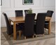 image 4 of Oslo 180 x 90 cm Large Oak Dining Table and 6 Montana Leather Chairs | Black | Black