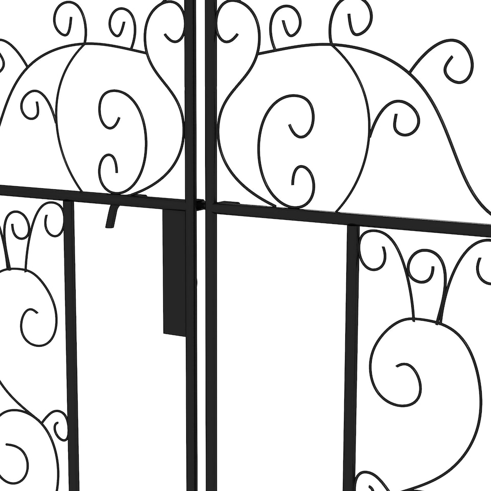 image 1 of Outsunny Metal Garden Arch with Double Gate, Garden Arbor Climbing Plants