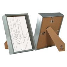 Nicola Spring A4 (8 x 12") Deep Photo Frames - Grey - 3D Deep Box Picture Frame Portrait Display Case (31 x 22cm) - Set of 2