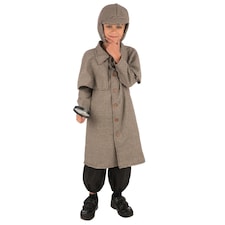 Bristol Novelty Boys Long Detective Coat Costume - Brown - L L