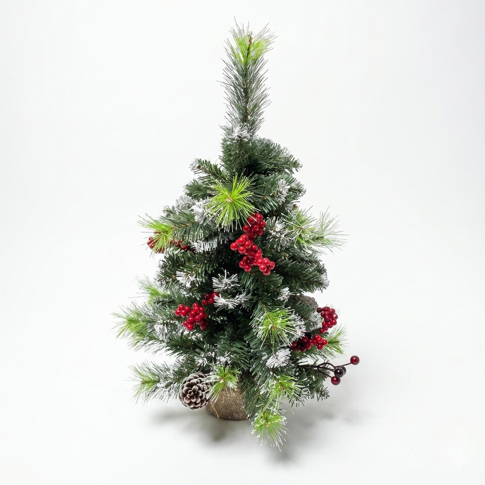 image 1 of Homescapes Artificial Pinecone & Berry in Burlap, 60cm