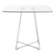 image 2 of Interiors By Premier Modern Glass Square Dining Table, Sturdy Dining Table For Entertaining Guests, Minimalist Open Base Table Silver
