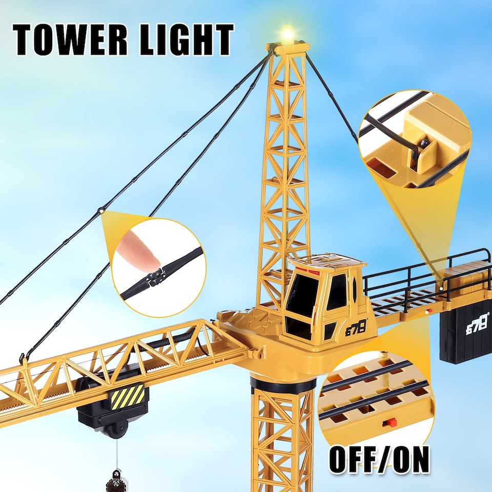 image 1 of Remote Control Crane Toy Construction Vehicles Educational RC Crane Toy for Kids