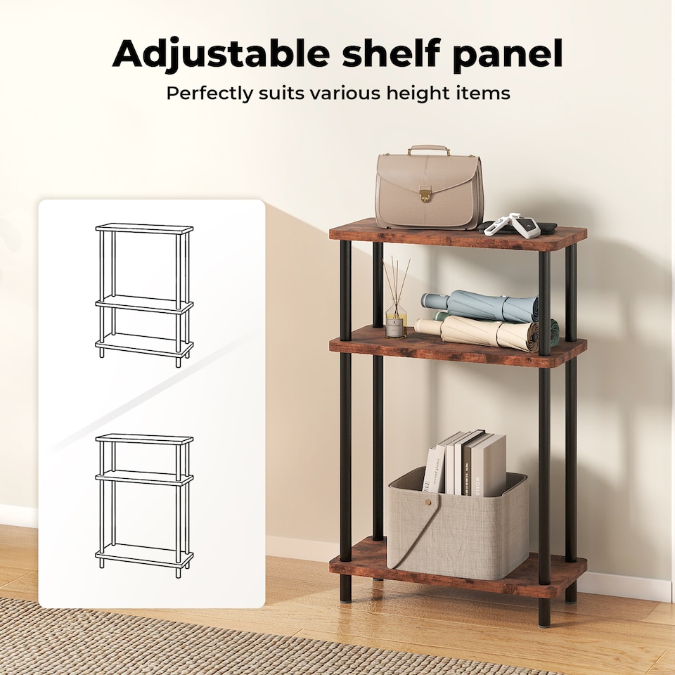 image 1 of Levede Slim Side Table 3 Tier Narrow Sofa End Table Bedside Storage Stand