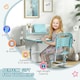 image 3 of ZONEKIZ Kids Desk and Chair Set, Height Adjustable Study Table for 6-12 Years Blue