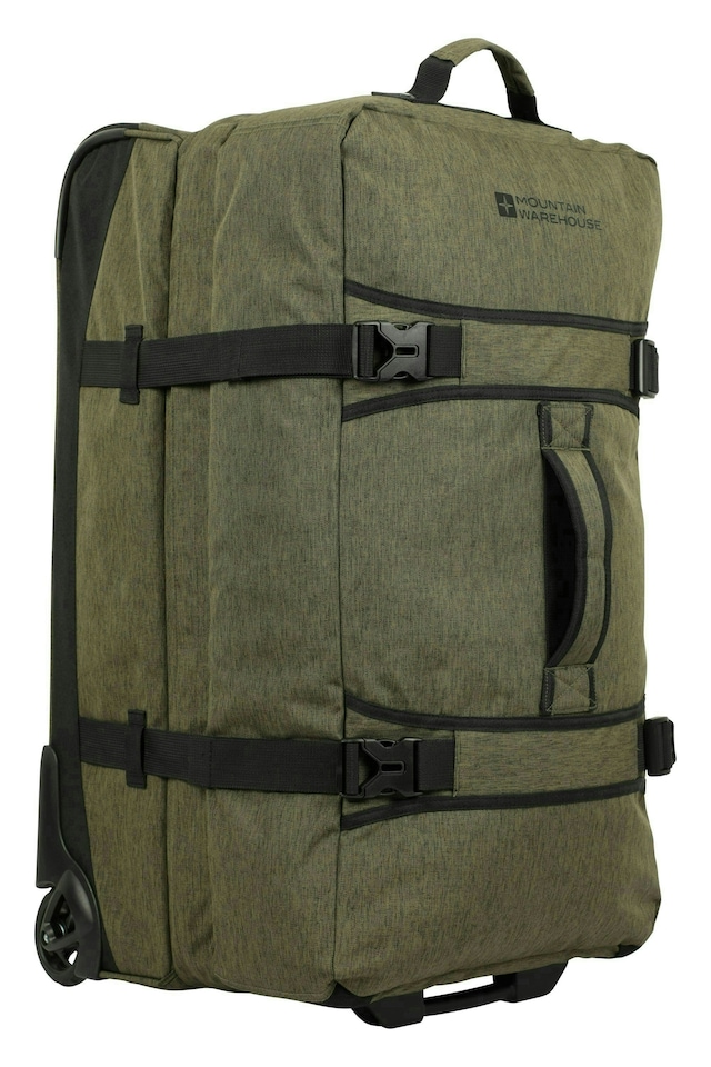 image 1 of Mountain Warehouse Wander Wheelie Bag Large Durable Sturdy Travel Rucksack 100L | Green | Khaki