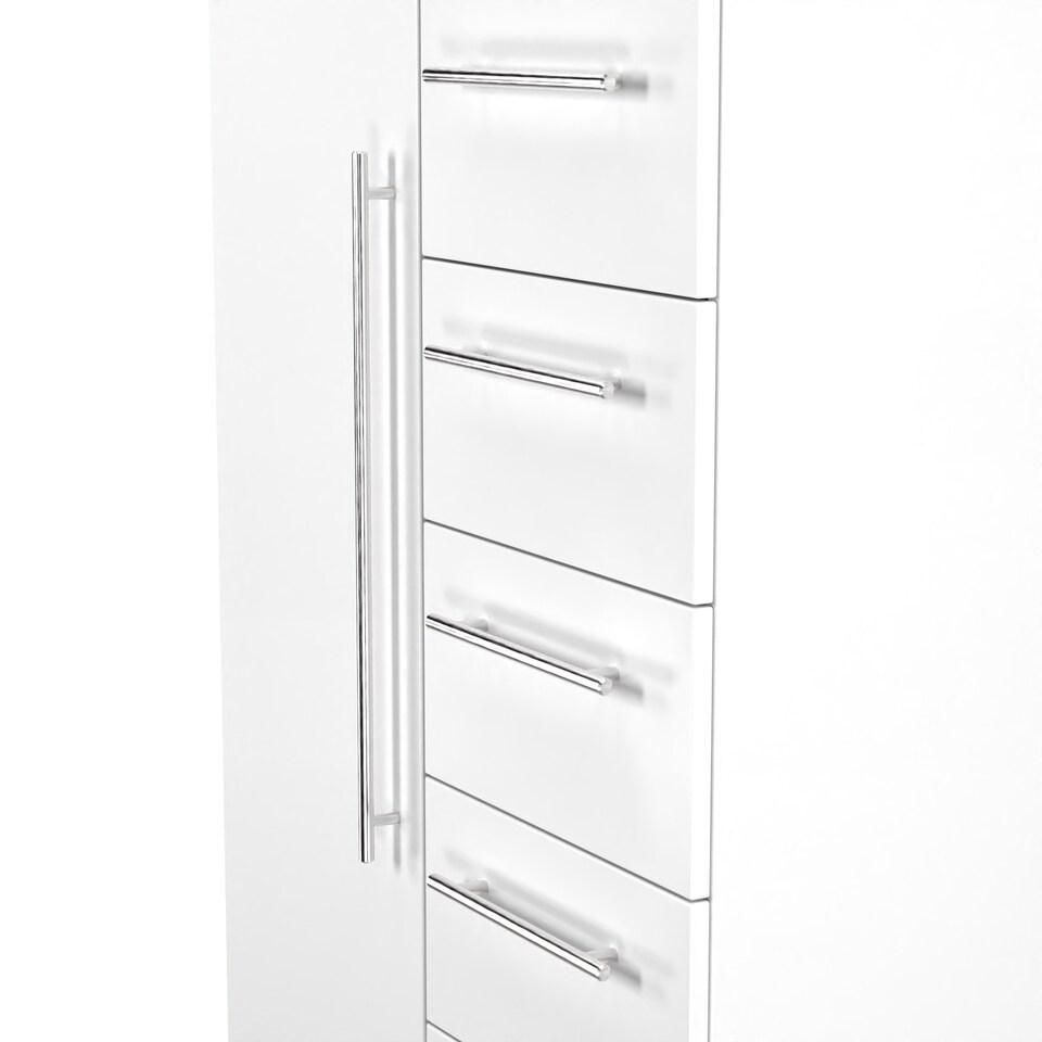 image 1 of Carlton 5 Drawer 1 Door Childrens Wardrobe in Porcelain Matt (Ready Assembled) | White | Porcelain Matt
