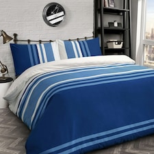 Velosso Tonal Printed Cotton Blend Duvet Cover and Pillowcase Set Blue | King
