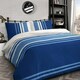 image 1 of Velosso Tonal Printed Cotton Blend Duvet Cover and Pillowcase Set Blue | King