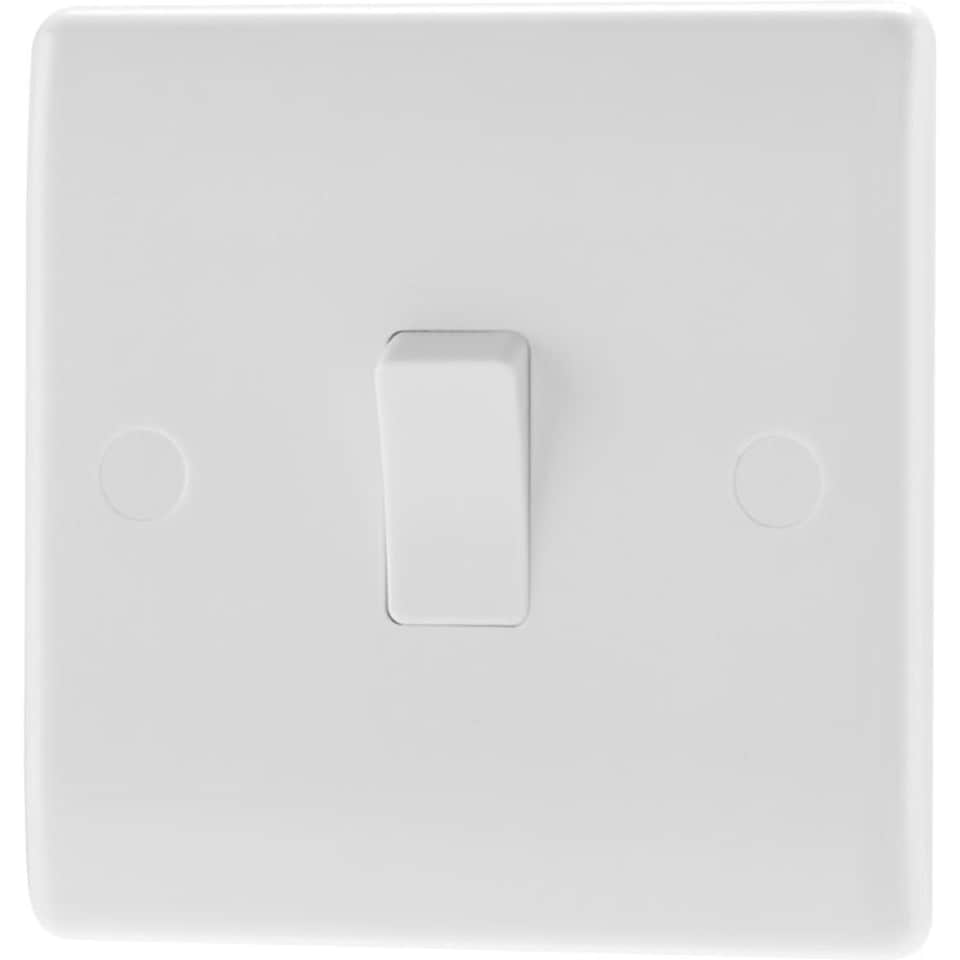 Nexus 1 Gang 1 Way Round Edge Switch - White - One Size