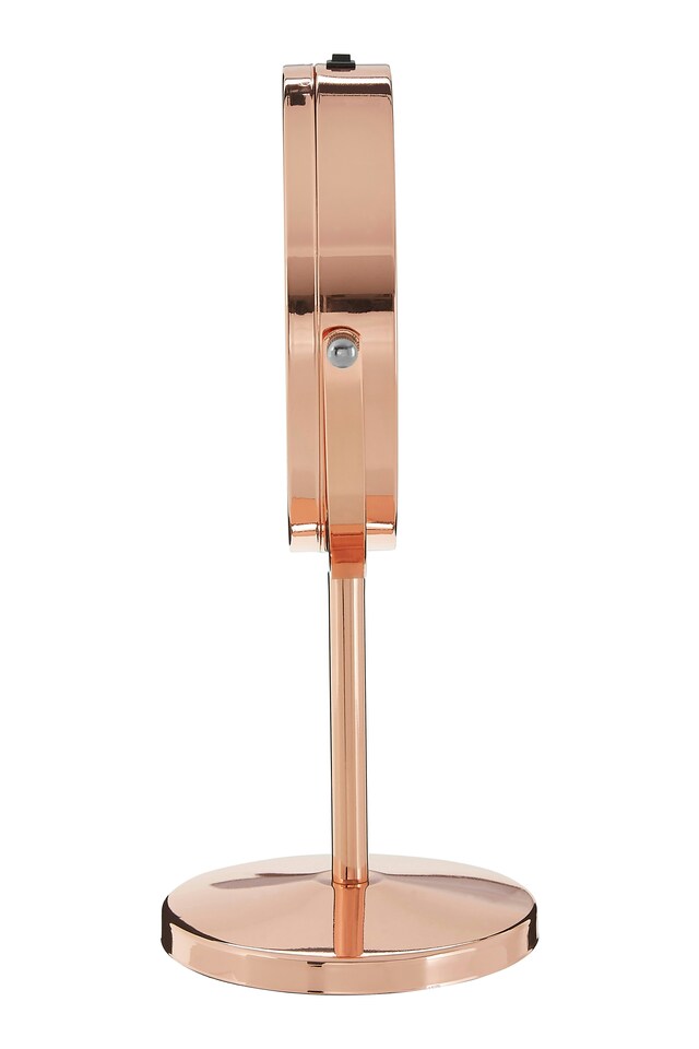 image 1 of Orsina Rose Gold LED Bathroom Mirror With Magnifier, Illuminated Mirror, Mirror With LED Lights & Adjustable Stand