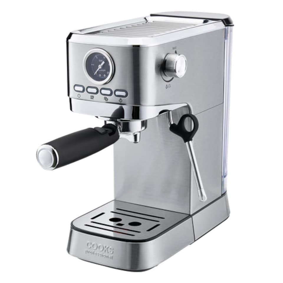 image 1 of Cooks Professional 20 Bar Espresso Coffee Machine with Steam Wand & Drip Tray | Silver