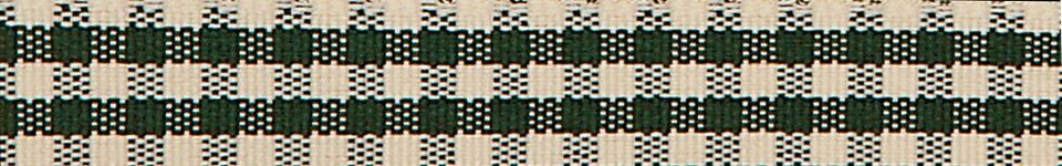 Berisfords Ivory Cedar Green 15mm Rustic Gingham Ribbon for Dressmaking - per metre