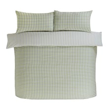Gingham Polycotton Check Polycotton Duvet Cover Set With Pillowcase Green | Double