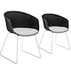 image 1 of Dining Chair Logart - plastic seat, padded, continuous arm and backrest | Black | black/chrome | 2