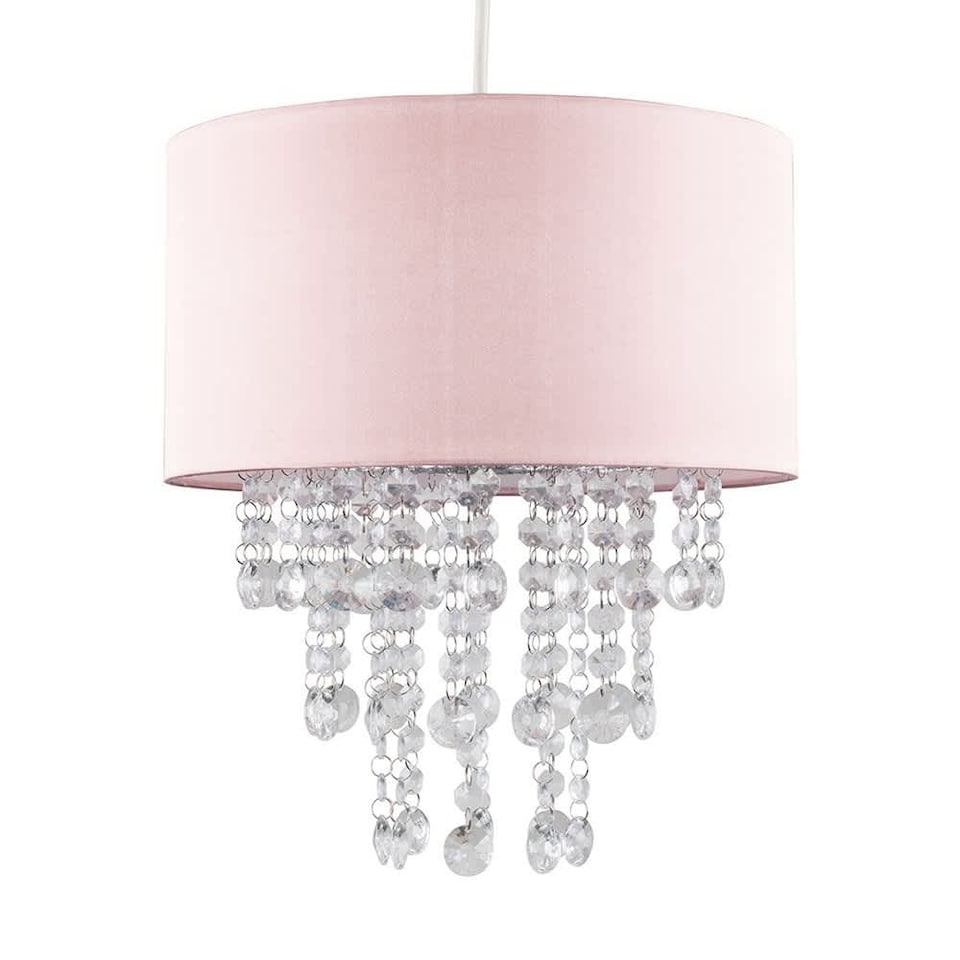 image 1 of ValueLights Jesmond Pink Ceiling Pendant Droplets Shade & Bulb | Pink