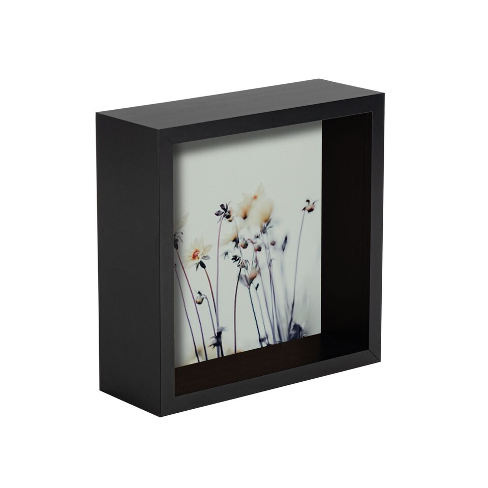 image 1 of Nicola Spring 3D Deep Box Photo Frame - 6 x 6" - Black