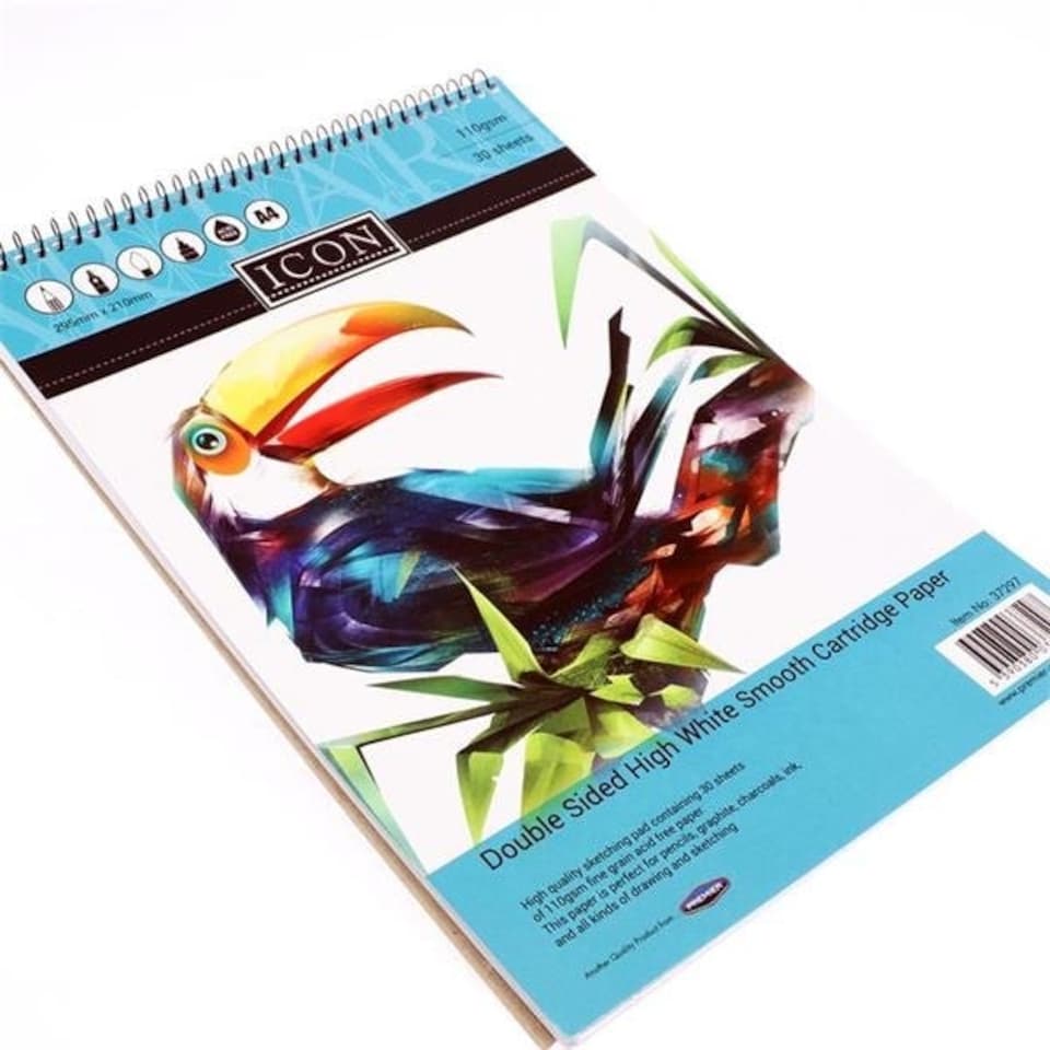 image 1 of A4 110gsm 30 Sheets Spiral Sketch Pad by Icon