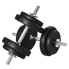 HOMCOM 20KG Adjustable Dumbbells Weight Set Hand Weight for Body Fitness