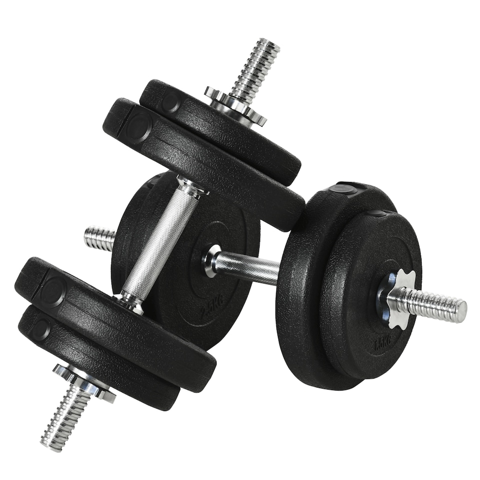 image 1 of HOMCOM 20KG Adjustable Dumbbells Weight Set Hand Weight for Body Fitness