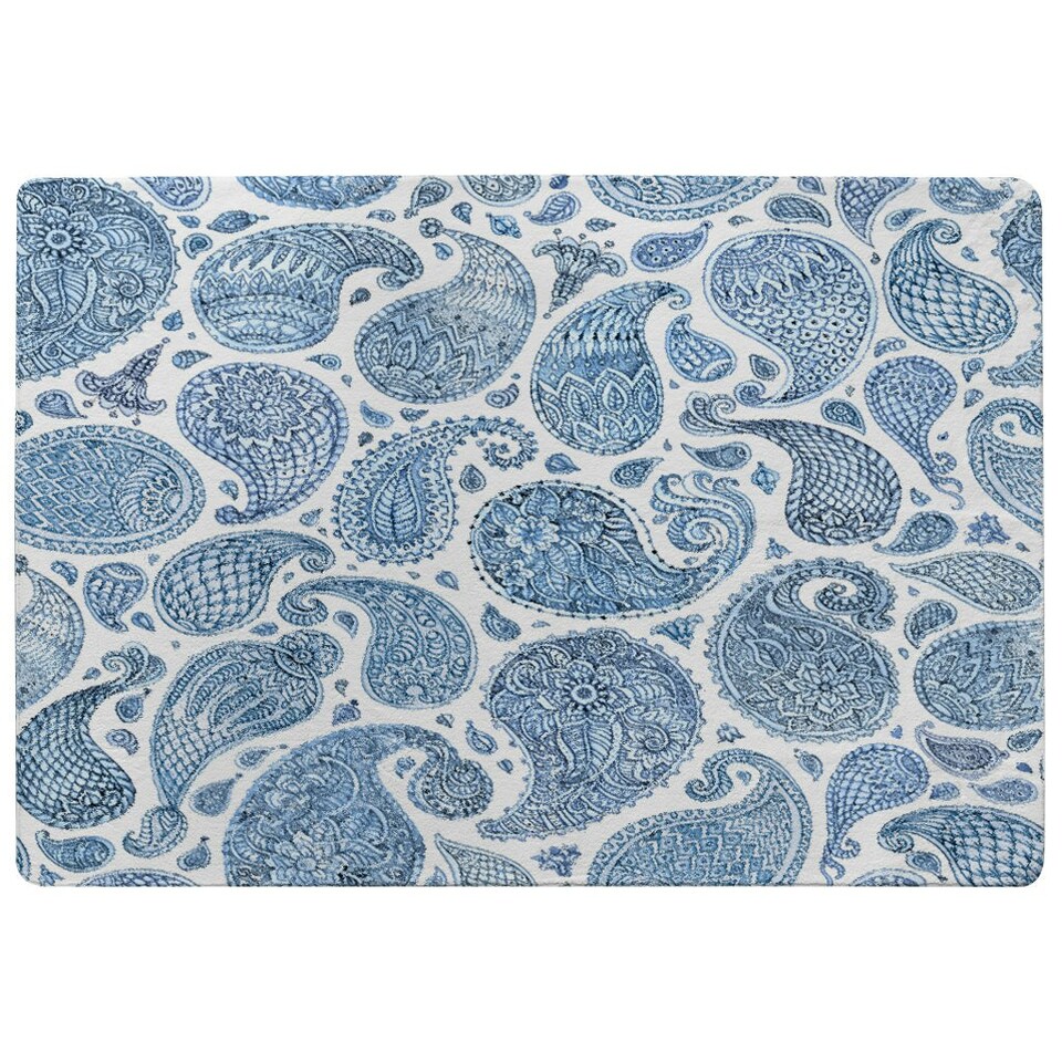 image 1 of Blue and White Bo Ho world (Rug) Blue | Large: 140x200cm
