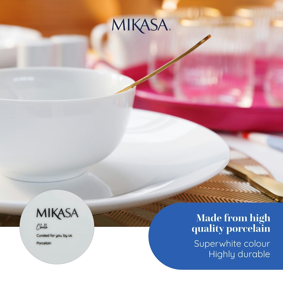 image 1 of Mikasa Dinner Set White Porcelain 12 Piece