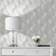image 2 of Muriva Lipsy Geometric Wallpaper - Grey/Silver - 10m x 53cm Grey