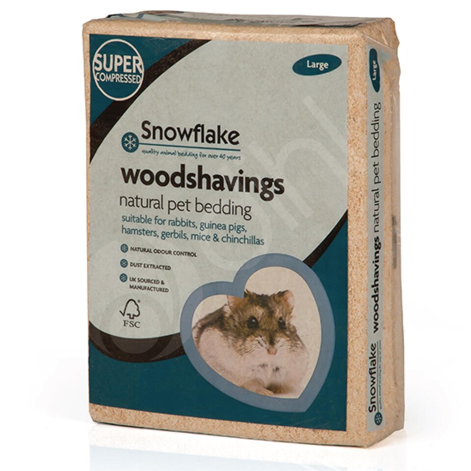 Snowflake Pack of 4 Small Animal Wood Shavings Natural Pet Bedding ...