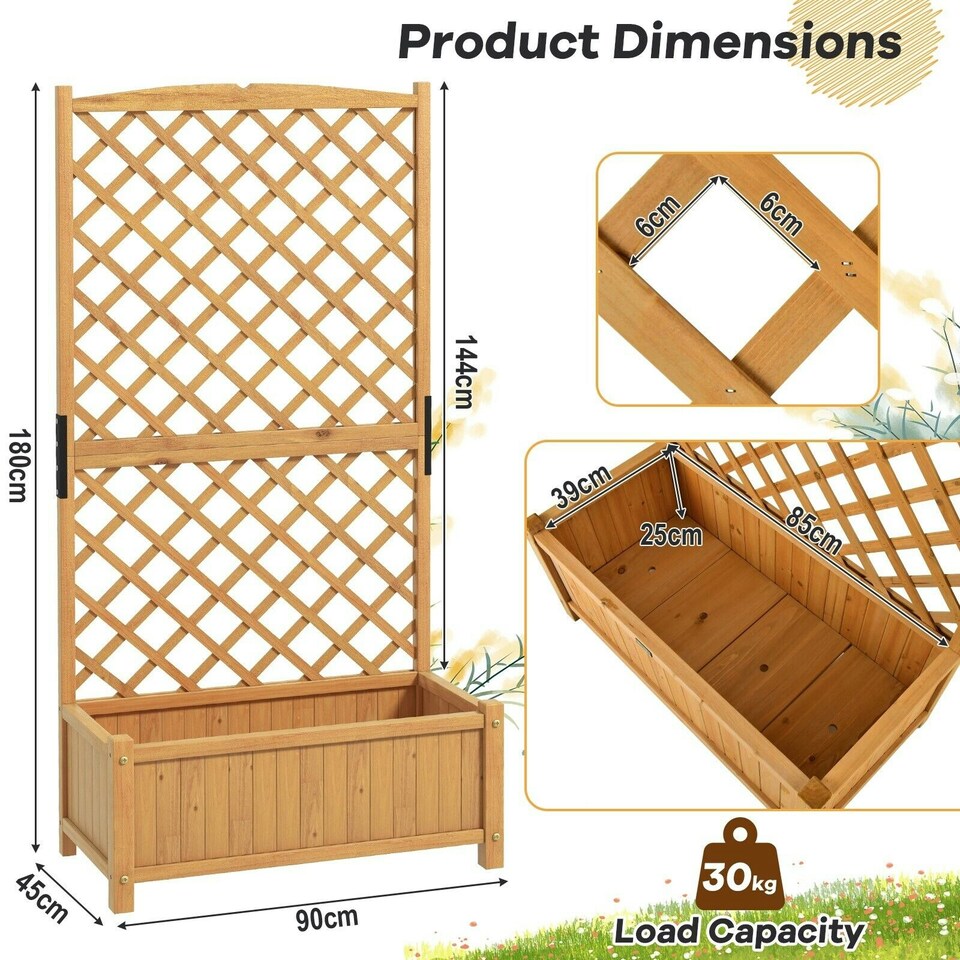 image 1 of COSTWAY Raised Garden Bed Outdoor Plant Container Orange Orange
