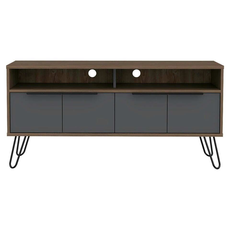 image 1 of Core Products Vegas, Wide Screen TV Rack With 4 Doors H60.6cm x W123.5cm x D38.6cm Brown