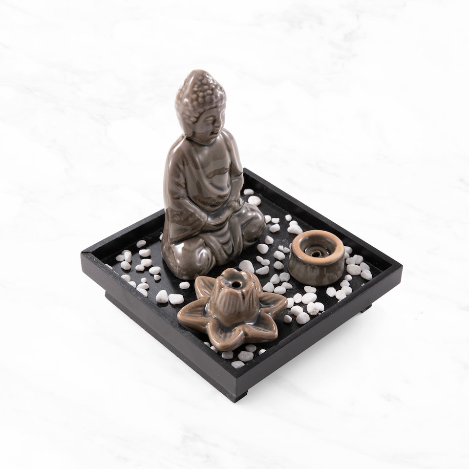 image 1 of Myga Candle & Incense Holder - Buddha | Brown