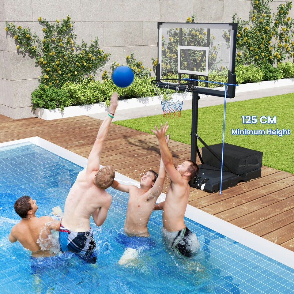 image 1 of COSTWAY Basketball Hoop 4.1-10 FT Adjustable Backboard System Black | Standard