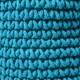 image 3 of Homescapes Teal Blue Cotton Knitted Round Storage Basket - 37 x 21cm Blue | M