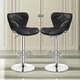 image 2 of Set Of 2 Height Adjustable 360 Swivel Barstools With Shell Backrest Black Black