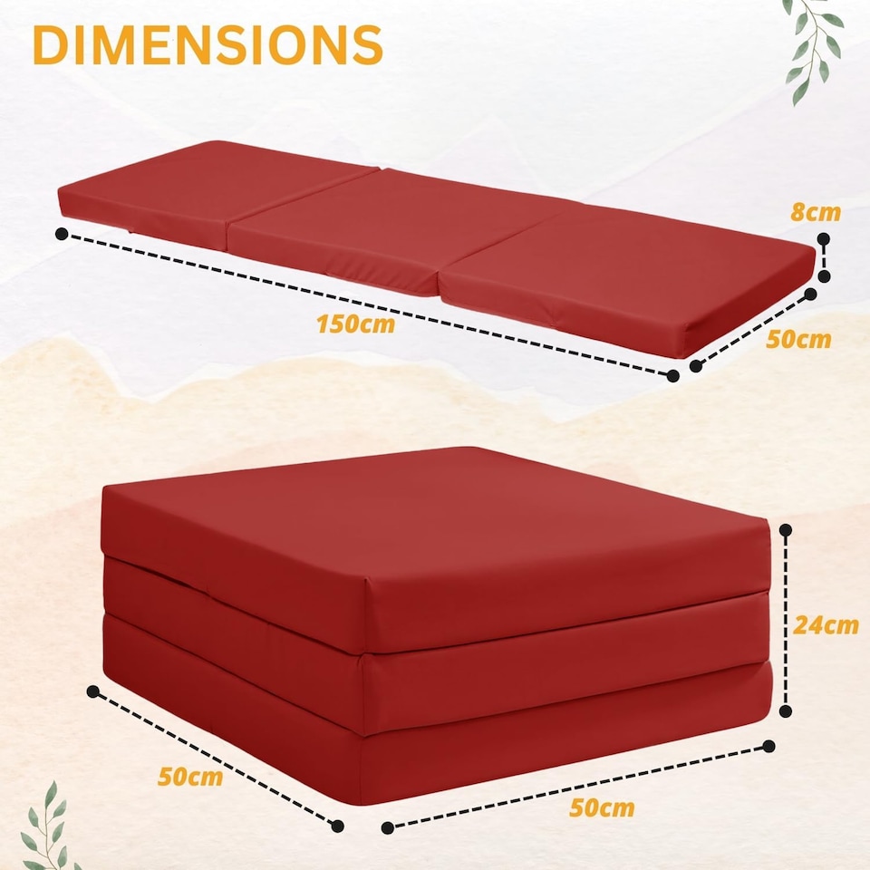image 1 of Tri Fold Fold Out Z Bed Futon Sofa Chair Mattress