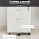 image 7 of Vinsetto 2-Drawer Locking Office Filing Cabinet w  5 Wheels Rolling Storage Hanging A4 Cupboard Home Organisation White Wood Grain