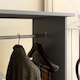 image 9 of HOMCOM Double Open Wardrobe on Wheels, Bedroom Wardrobe with Clothes Hanging Rails, 3 Storage Shelves, Mobile Garment Rack for Cloakroom, Hallway, Grey