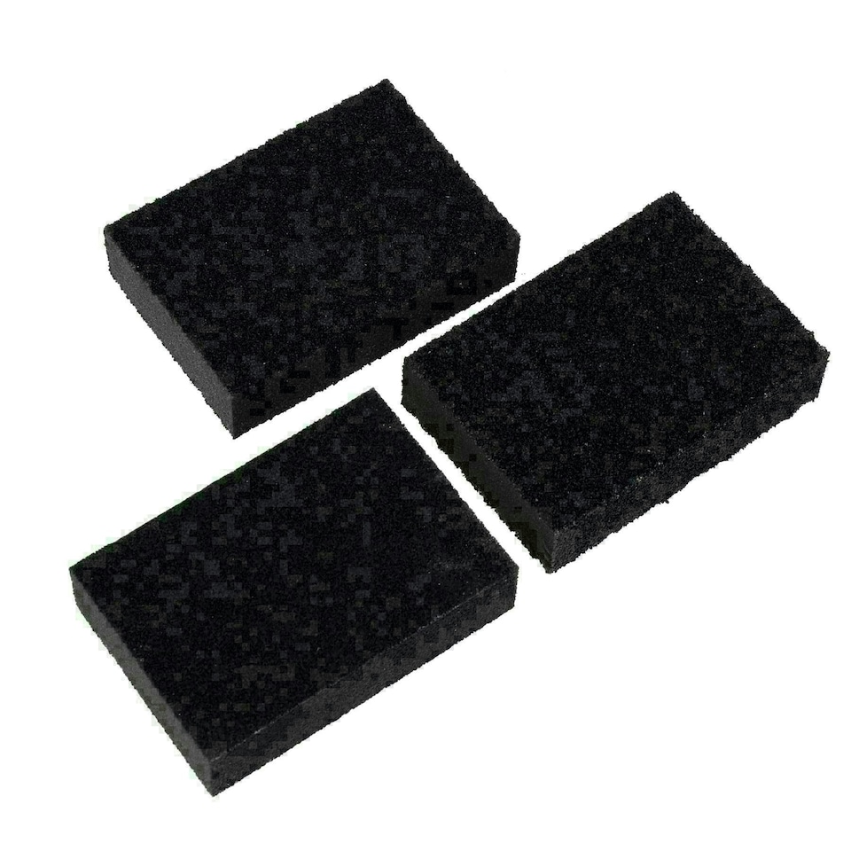 image 1 of Foam Sponge Sanding Blocks 60 80 120 Mixed Grit Abrasive Wet + Dry 3 Pack